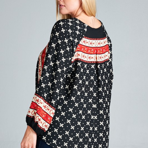 V-Neck Cross Strap Womens Blouse - Picture 2 of 2